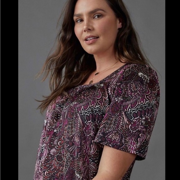 Anthropologie Maeve Lisabetta Boho Maxi Dress Size Large L Purple Paisley - Picture 7 of 8